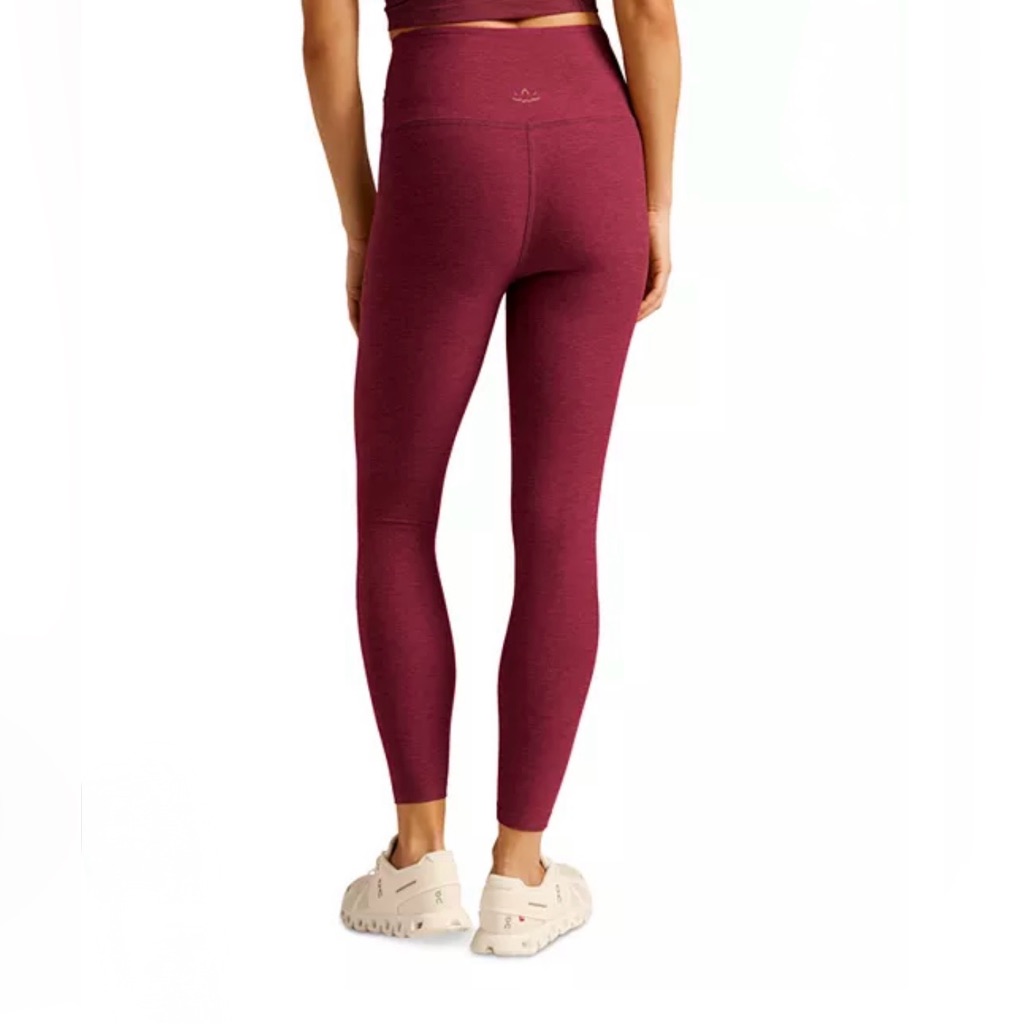 Beyond Yoga Spacedye High Waisted Midi Leggings In Cranberry Heather